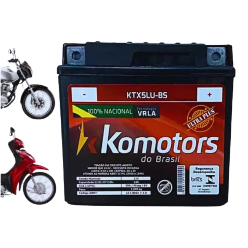 Bateria Komotos Ktx5lv-Bs Honda Titan Es