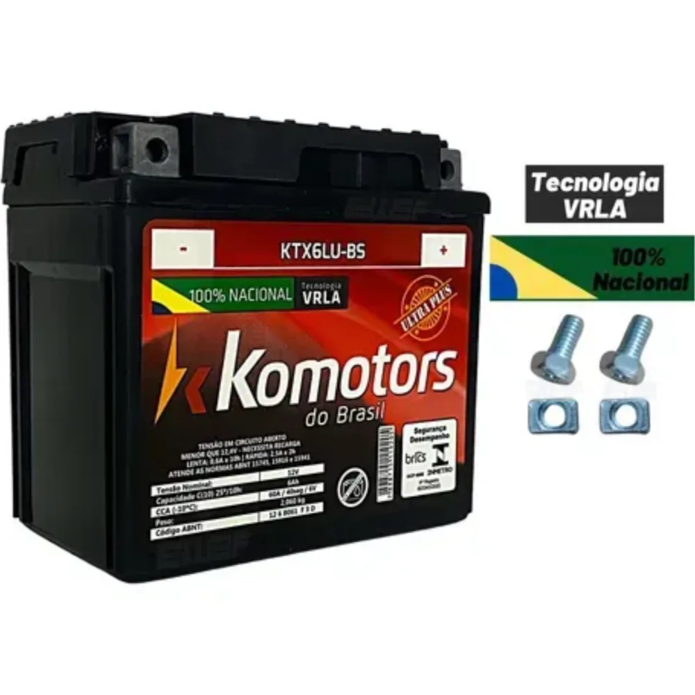 Bateria Komotos Ktx6lv-Bs Honda Titan Injeção