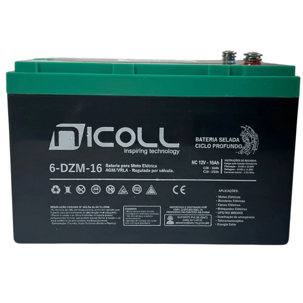 Bateria Nicoll 12V 16Ah ( 4 Unidades )