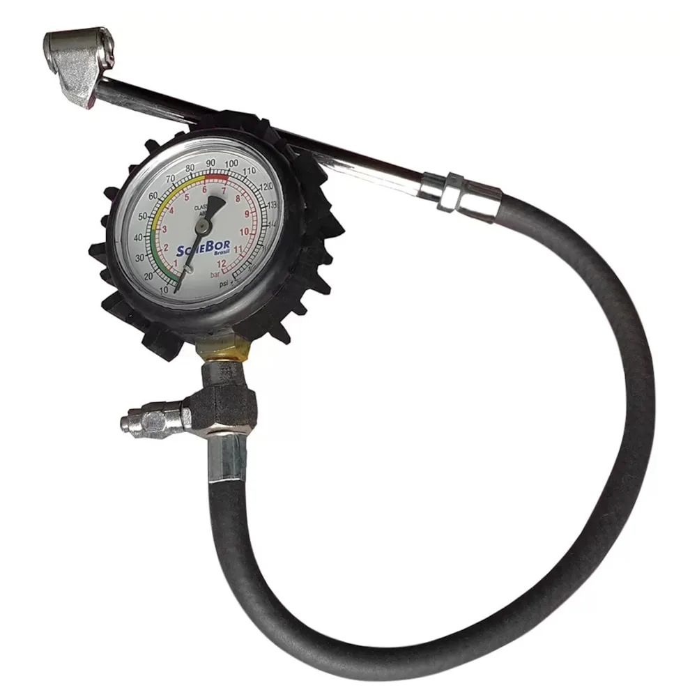 Calibrador Pressão 10 a 170PSI Relógio Pneu Press Schebor R9834