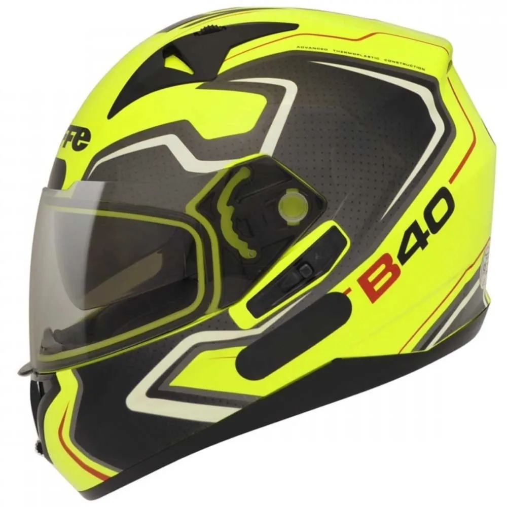 Capacete Moto Bieffe Tron Tamanho 60 Amarelo Limão Cinza