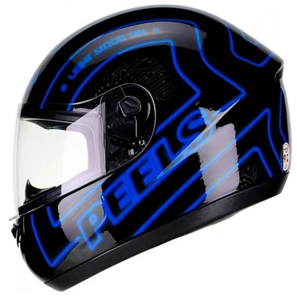 Capacete Moto Peels Spike Neon Tamanho 58 Preto Azul