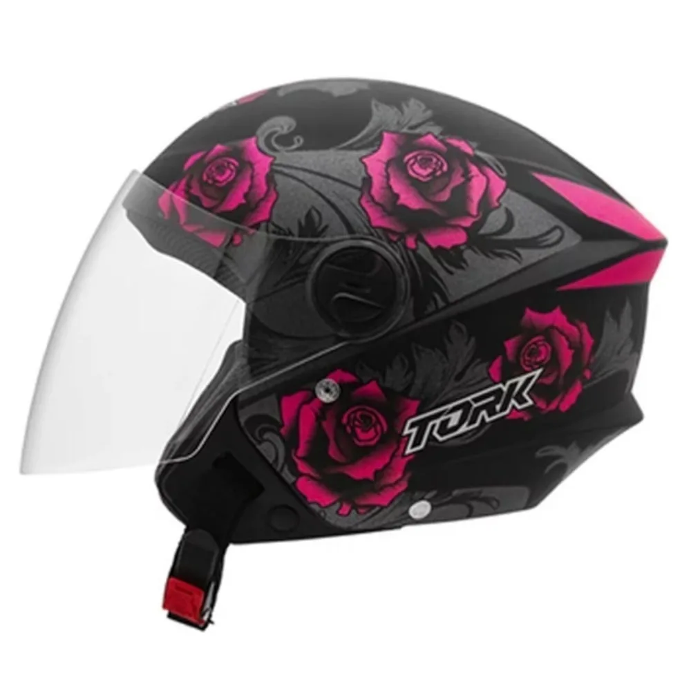 Capacete Pro Tork New Liberty Three Flower Tamanho 56 Pink Preto