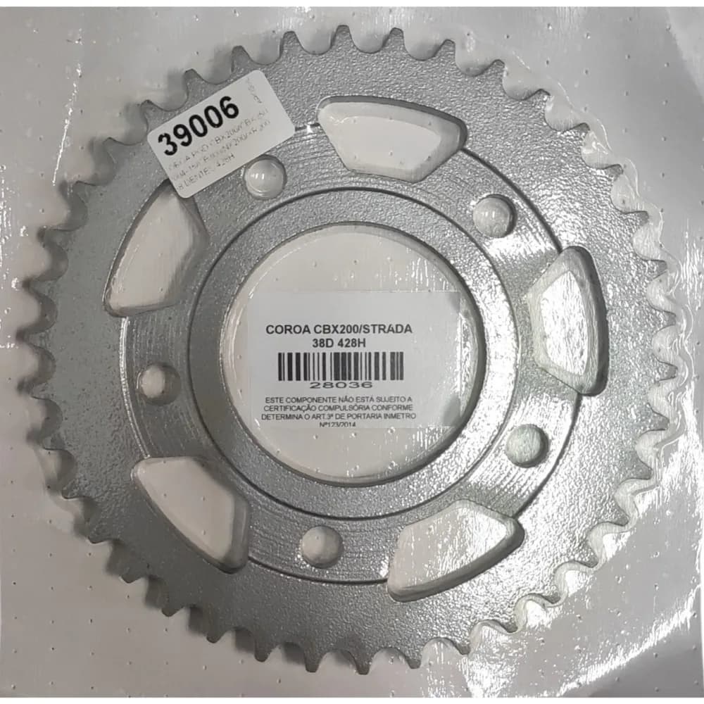 Coroa Pgd Cbx200/Cbx250 2004-15/Cb300/Nx200/Xr200 38 Dentes 428H