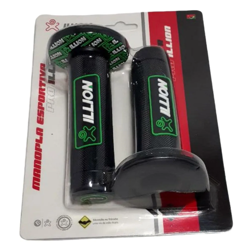 Manopla Moto Esportiva Emborrachada cor Preto e Verde