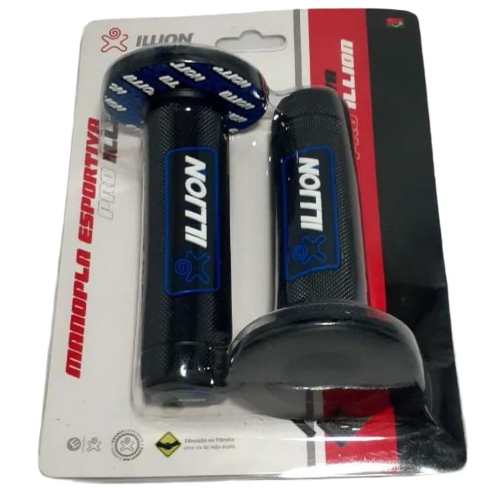 Manopla Moto Esportiva Emborrachada Preta e Azul