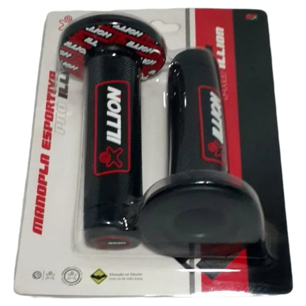 Manopla Moto Esportiva Emborrachada Preto e Vermelho