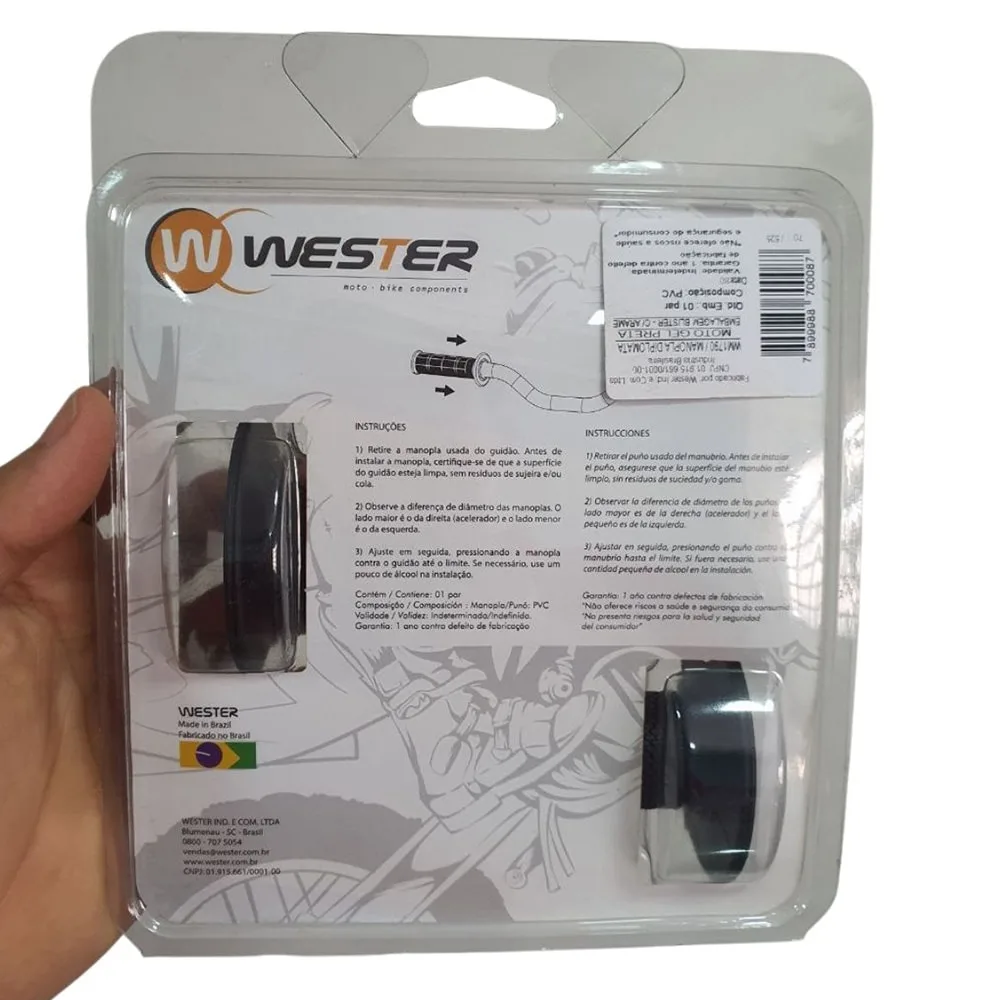Manopla MotoCross Esportiva Wester Diplomata Preta C/Arame