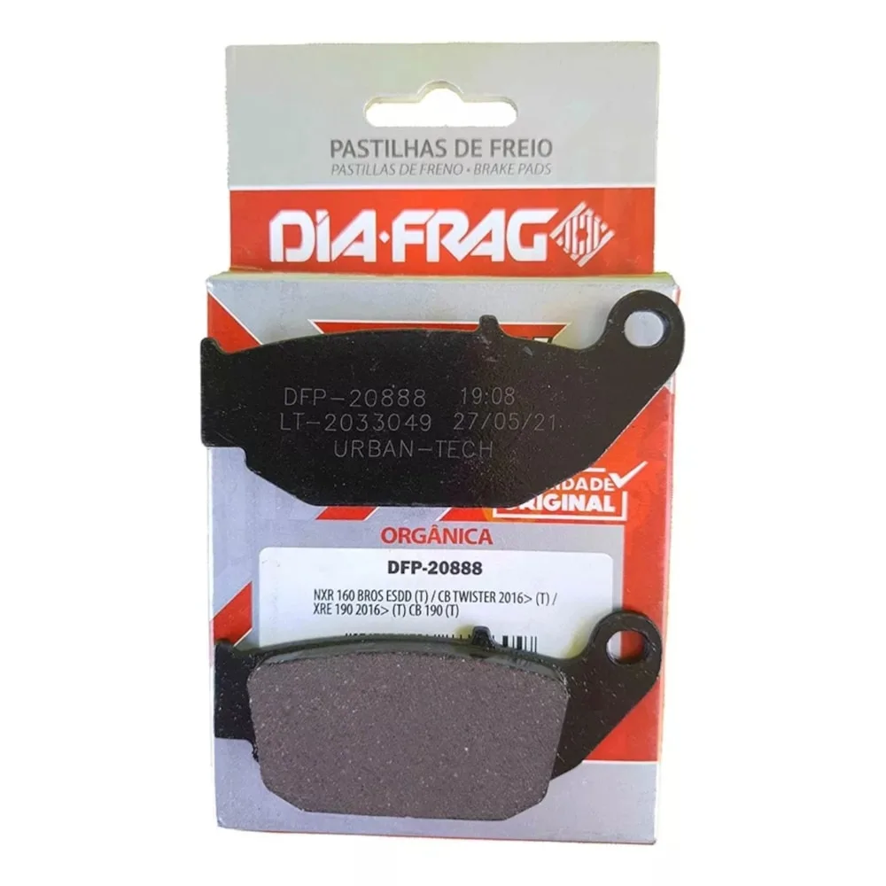 Pastilha Freio Tras. Dia-Frag Nxr 160 Esdd/Cb250 2016/Xre 190 2016/ Cb 190